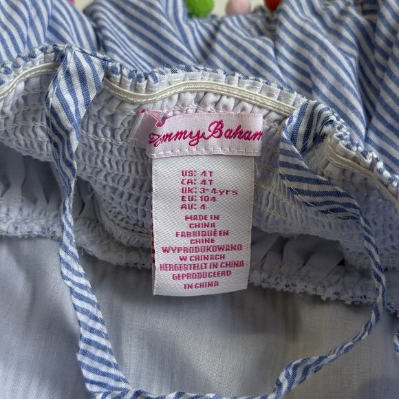 Lot of 3 Girls Dresses Size 4T Tommy Bahama Dress Ruffle Crochet Pom Pom Lemon - Picture 3 of 9